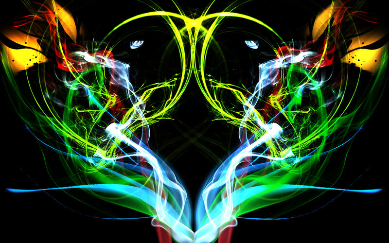Abstract Light Patterns — Green, Dynamic, Digital Art