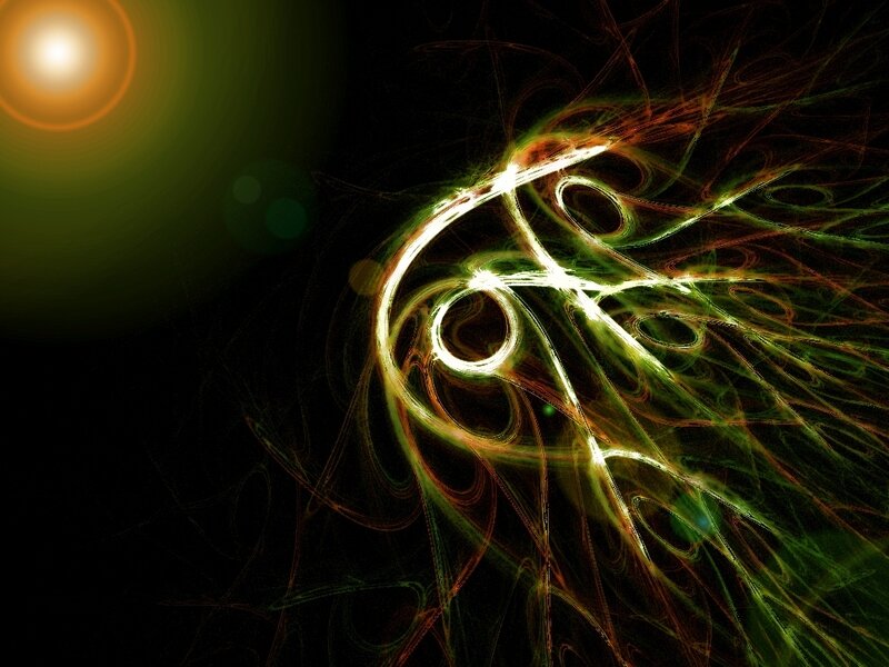 Abstract Light Patterns — Green, Mysterious, Digital Art, Darkness