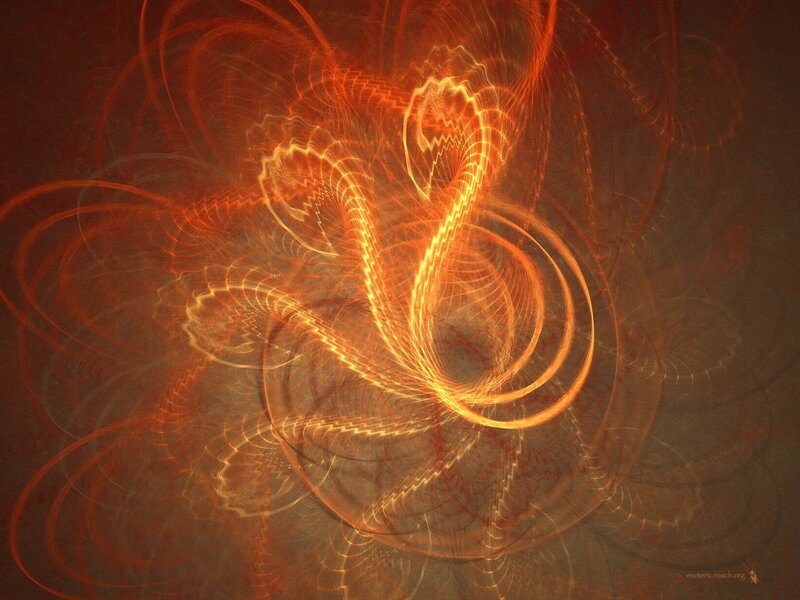 Abstract Light Patterns — Orange, Dynamic, Digital Art