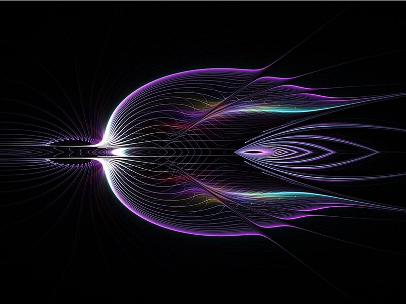 Abstract Light Patterns — Purple, Dynamic, Digital Art, Lines