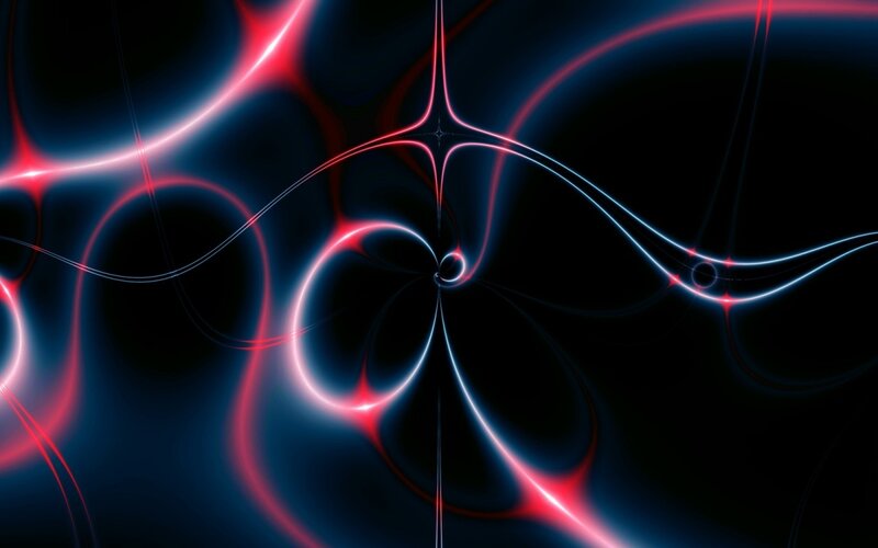 Abstract Light Patterns — Red, Dynamic, Digital Art, Lines, Circles