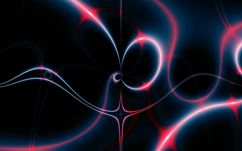 Abstract Light Patterns — Red, Dynamic, Digital Art, Lines