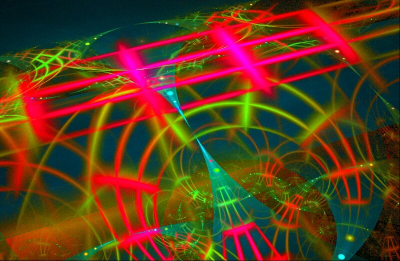Abstract Light Patterns — Red, Energetic, Digital Art