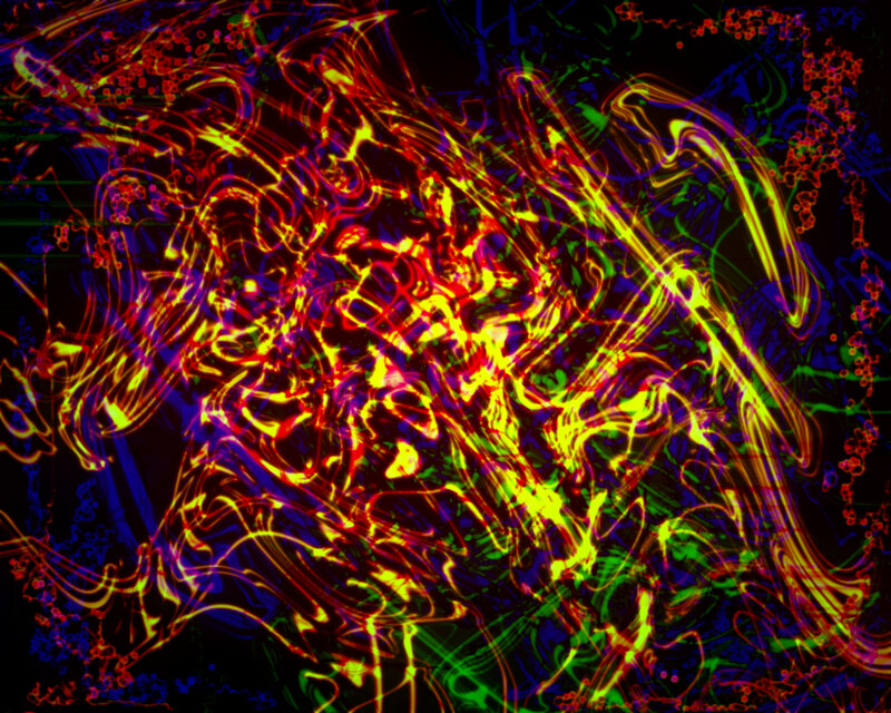 Abstract Light Patterns — Yellow, Energetic, Digital Art, Light Trails
