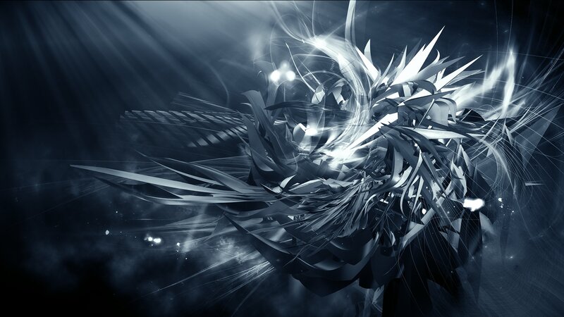 Abstract Light Sculpture — Black, Dramatic