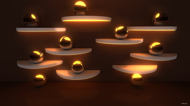 Abstract light shelves