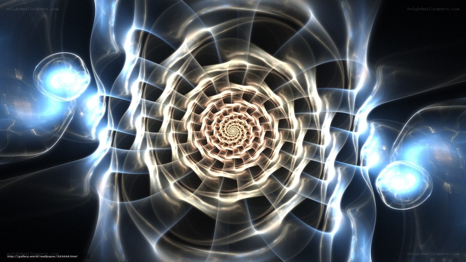 Abstract light spiral tunnel