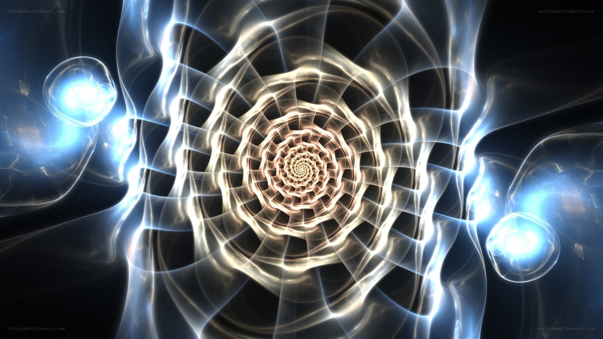 Abstract light spiral tunnel