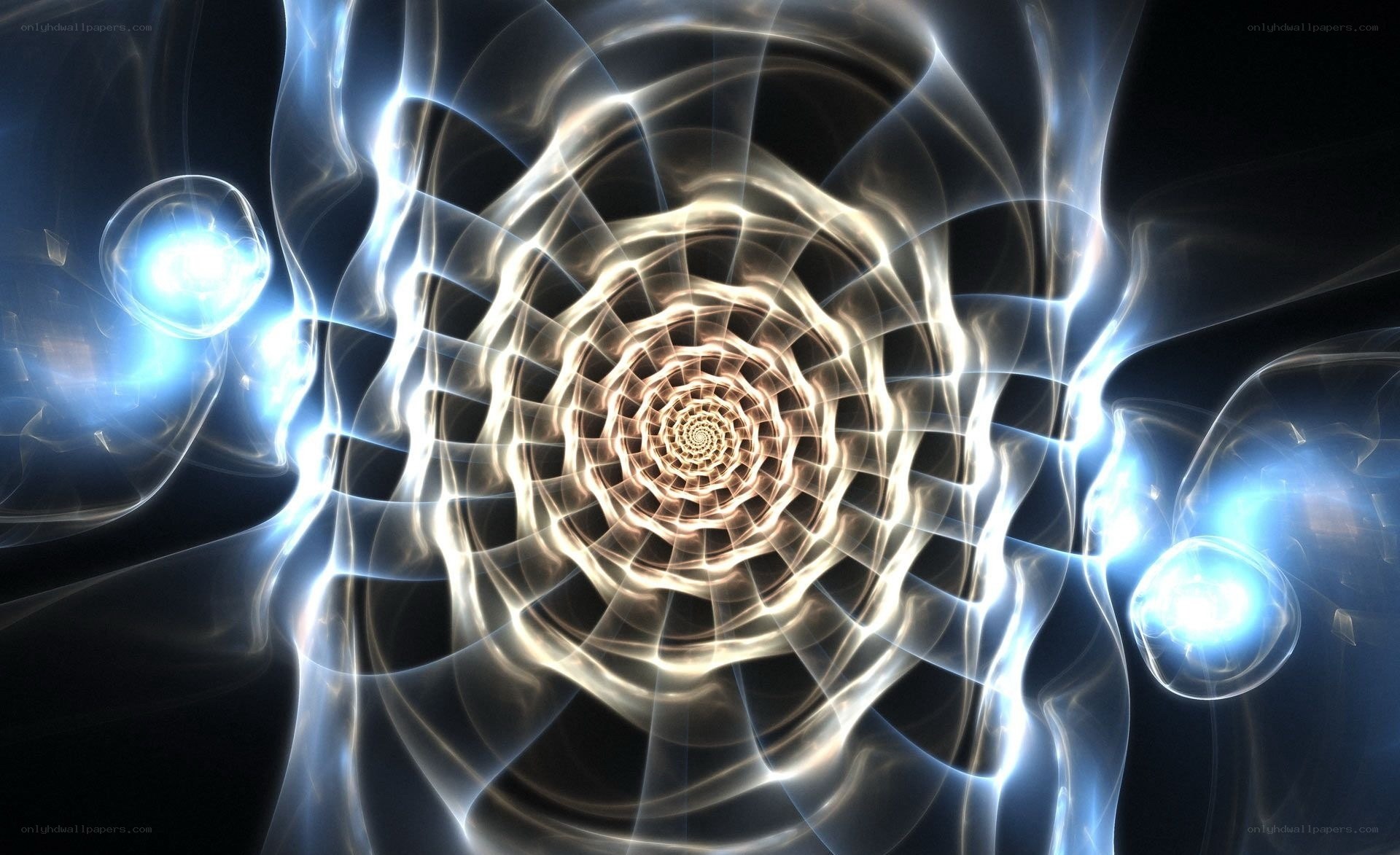Abstract light spiral tunnel
