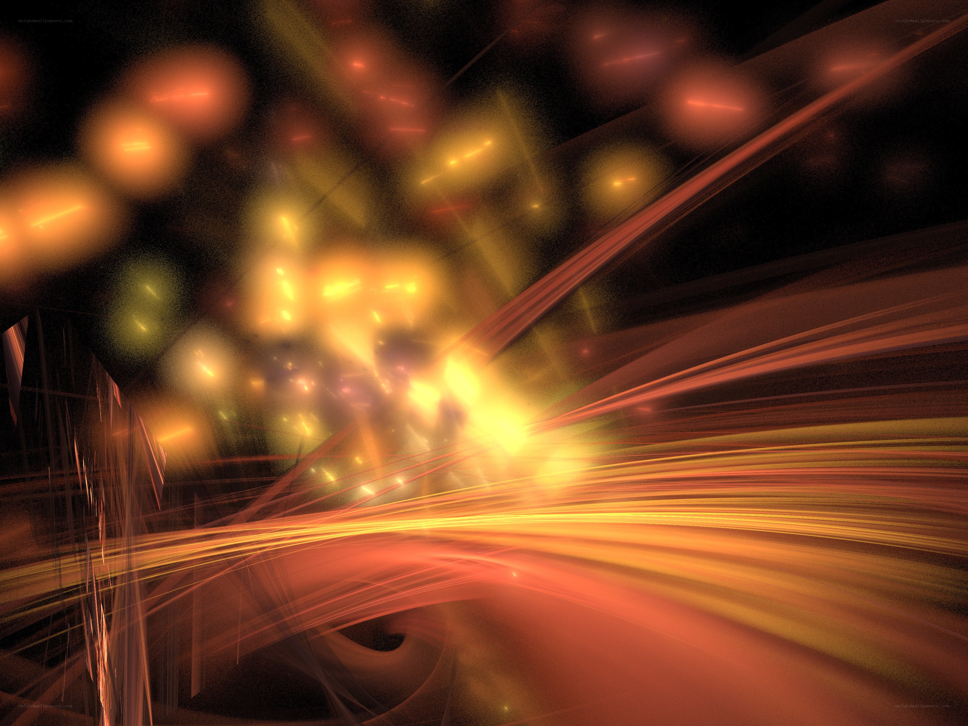 Abstract light streaks and bokeh