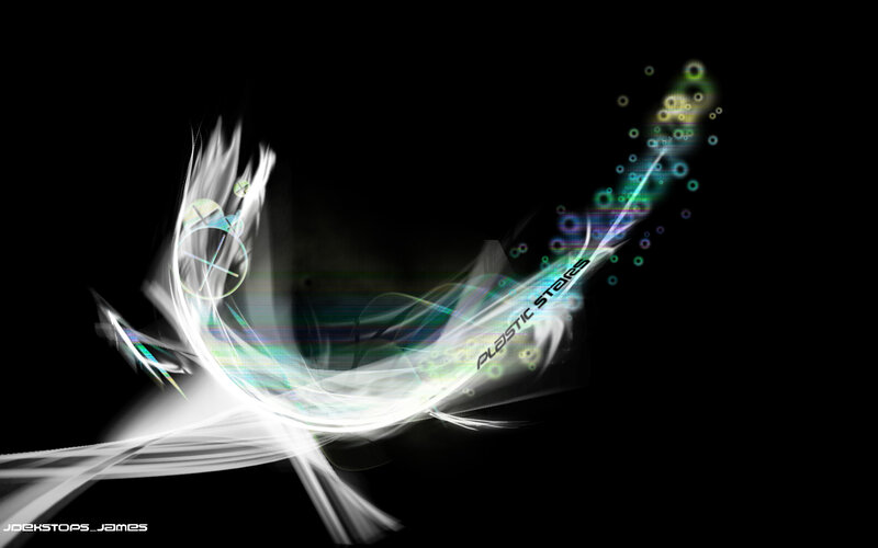 Abstract Light Streaks — Black, Dynamic, Digital Art, Light Trails, Circles