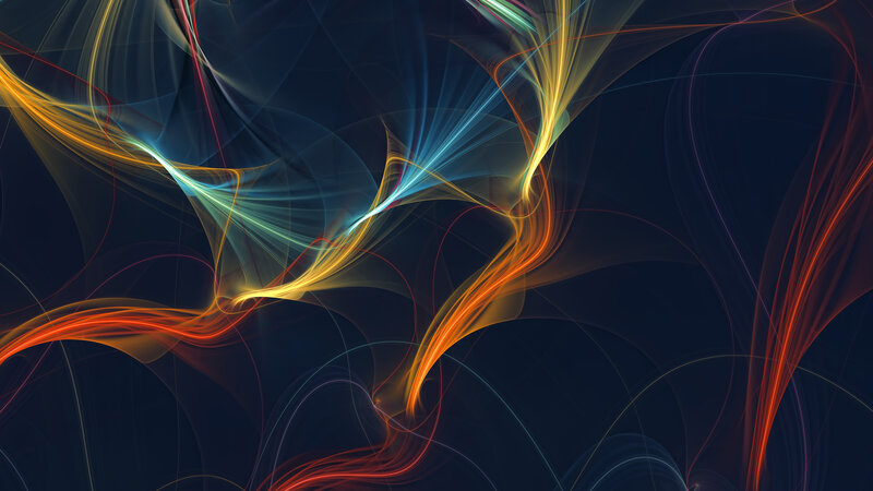 Abstract Light Streaks — Blue, Dynamic, Digital Art, Curves