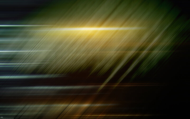Abstract Light Streaks — Green, Dynamic, Digital Art, Motion Blur