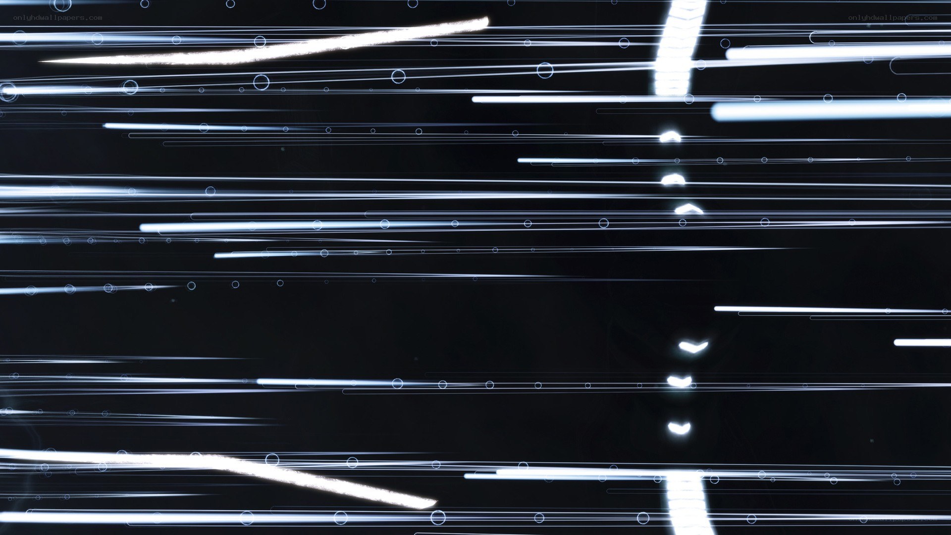 Abstract light streaks on black