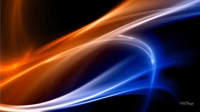 Abstract Light Streaks — Orange, Dynamic, Digital Art, Color