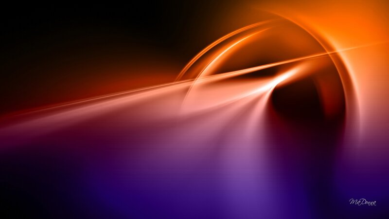 Abstract Light Streaks — Orange, Dynamic, Digital Art