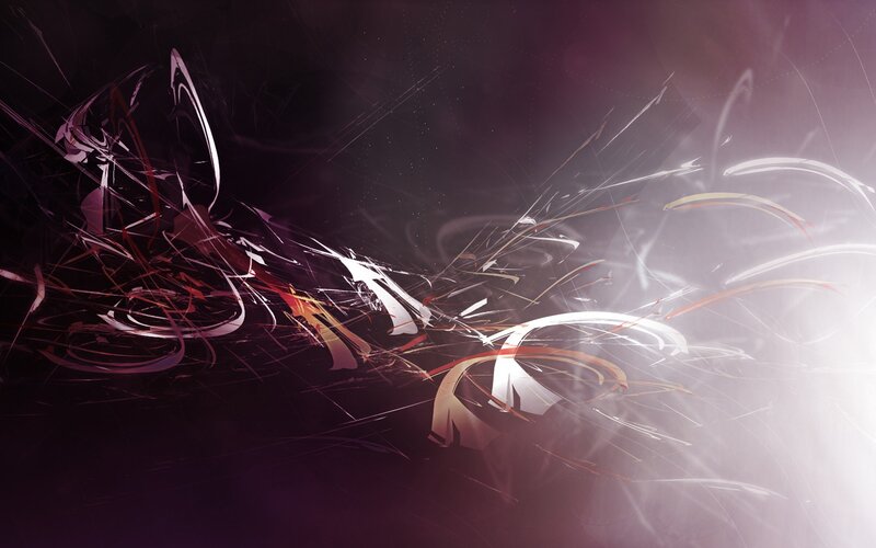 Abstract Light Streaks — Purple, Dynamic, Digital Art, Lines, Particles, White