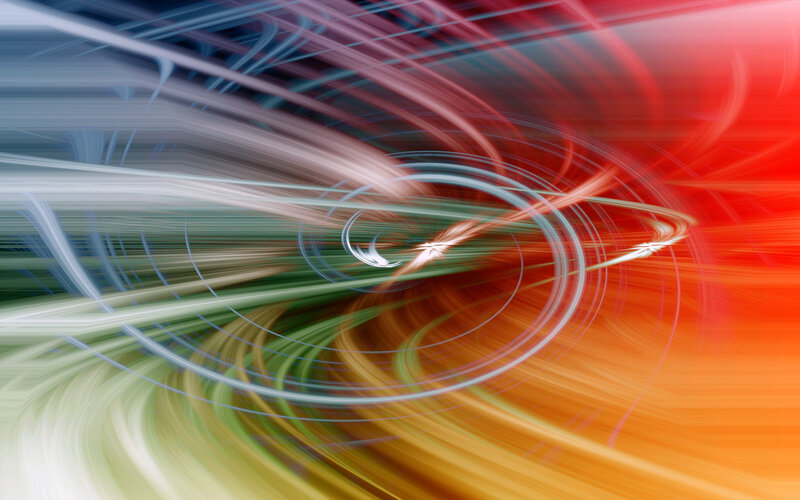Abstract Light Streaks — Red, Dynamic, Digital Art, Light Trails, Colorful Swirls