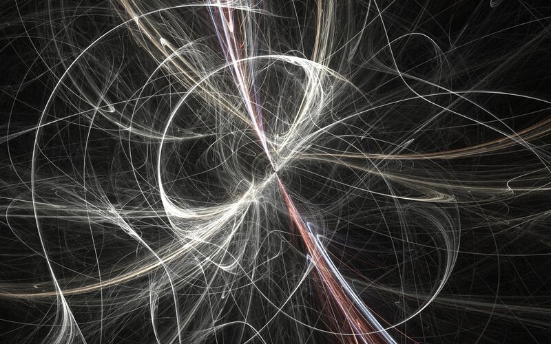 Abstract Light Streaks — White, Dynamic, Digital Art, Lines, Circles