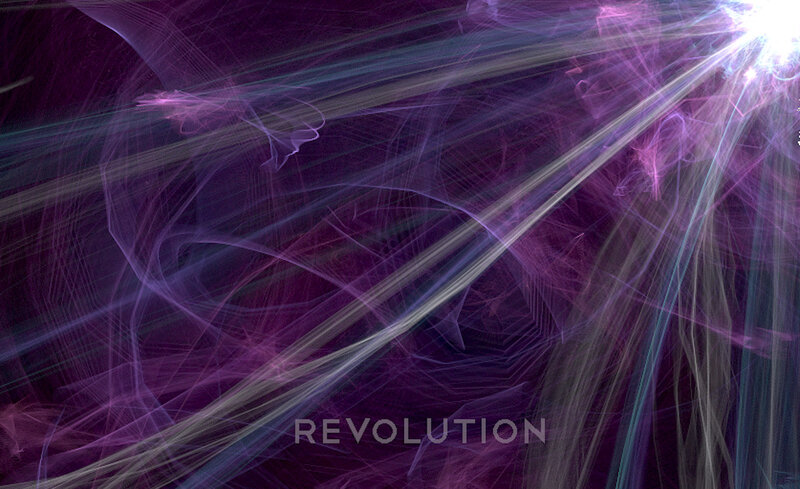 abstract light streaks with text