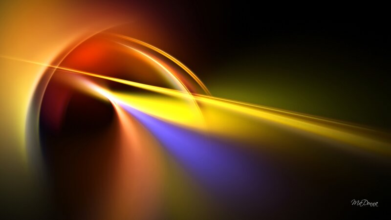 Abstract Light Streaks — Yellow, Dynamic, Digital Art, Color