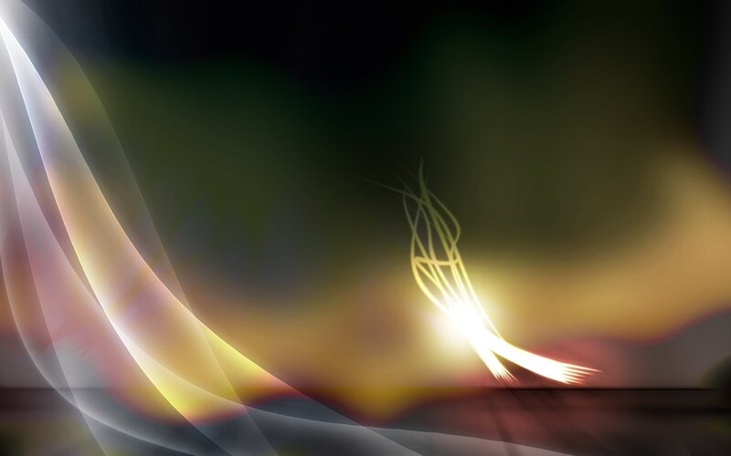Abstract Light Streaks — Yellow, Dynamic, Digital Art, Curves