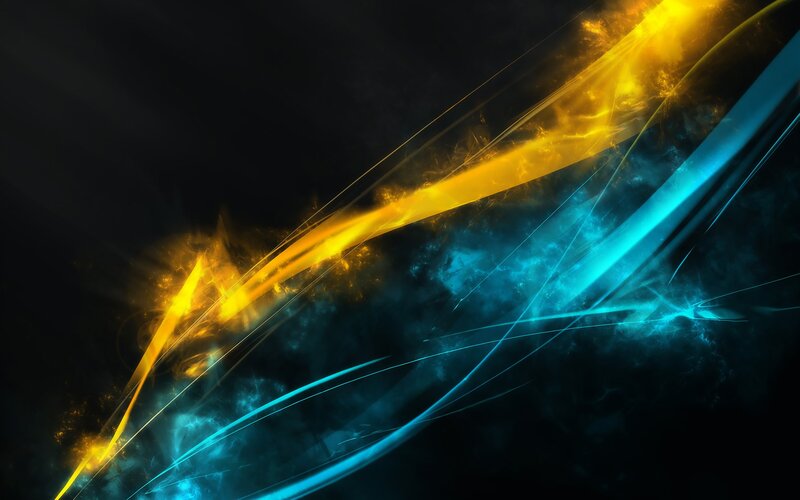 Abstract Light Streaks — Yellow, Dynamic, Digital Art, Energy, Darkness
