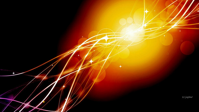 Abstract Light Streaks — Yellow, Dynamic, Digital Art, Stars