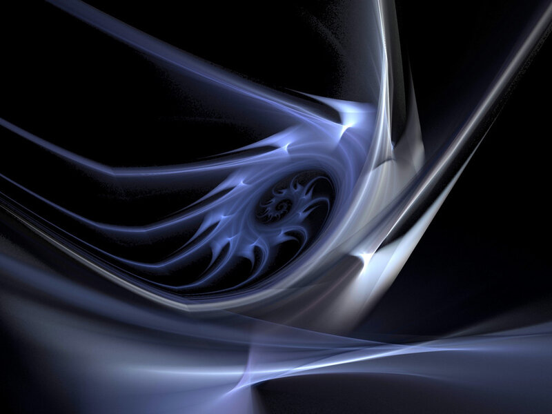 Abstract Light Swirl — Black, Dramatic, Digital Art, Spiral