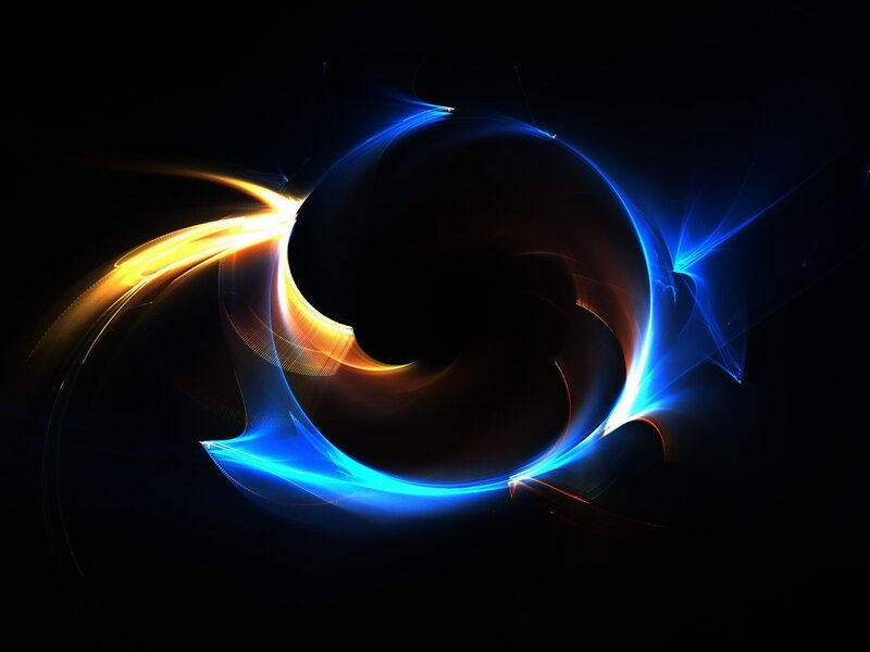 Abstract Light Swirl — Blue, Dynamic, Digital Art, Circle