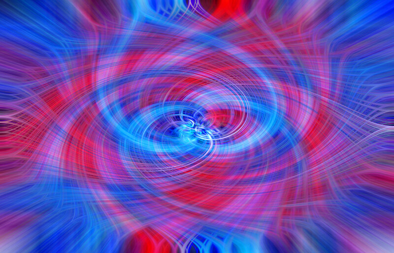 Abstract Light Swirl — Blue, Dynamic, Digital Art, Light Trails