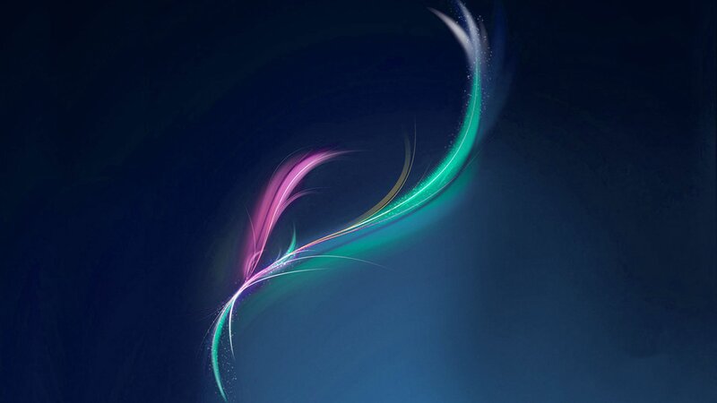 Abstract Light Swirl — Blue, Serene, Digital Art, Curves