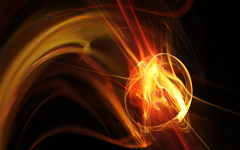 Abstract Light Swirl — Orange, Dramatic, Digital Art, Energy