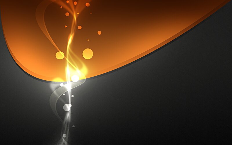 Abstract Light Swirl — Orange, Dramatic, Digital Art, Particles, Curves