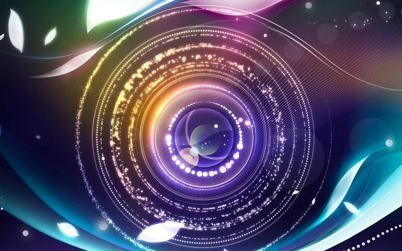 Abstract Light Swirl — Purple, Dynamic, Digital Art, Circles, Light Streaks