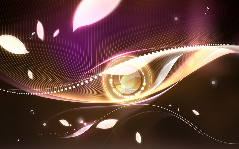 Abstract Light Swirl — Purple, Dynamic, Digital Art, Circles, Particles, Lines