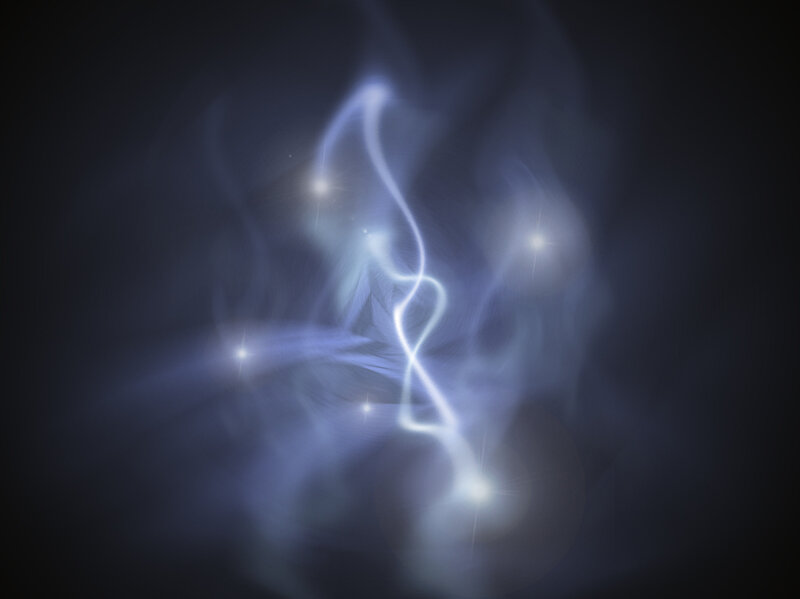 Abstract light swirl with stars