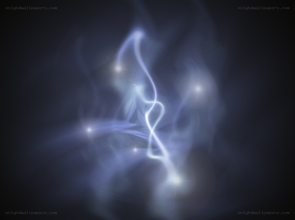 Abstract light swirl with stars