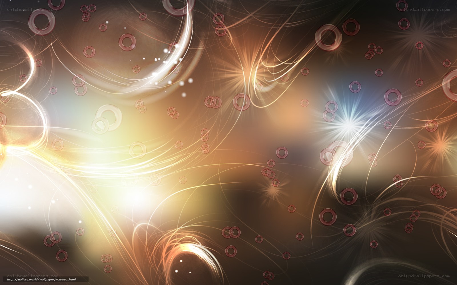 Abstract light swirls and bubbles