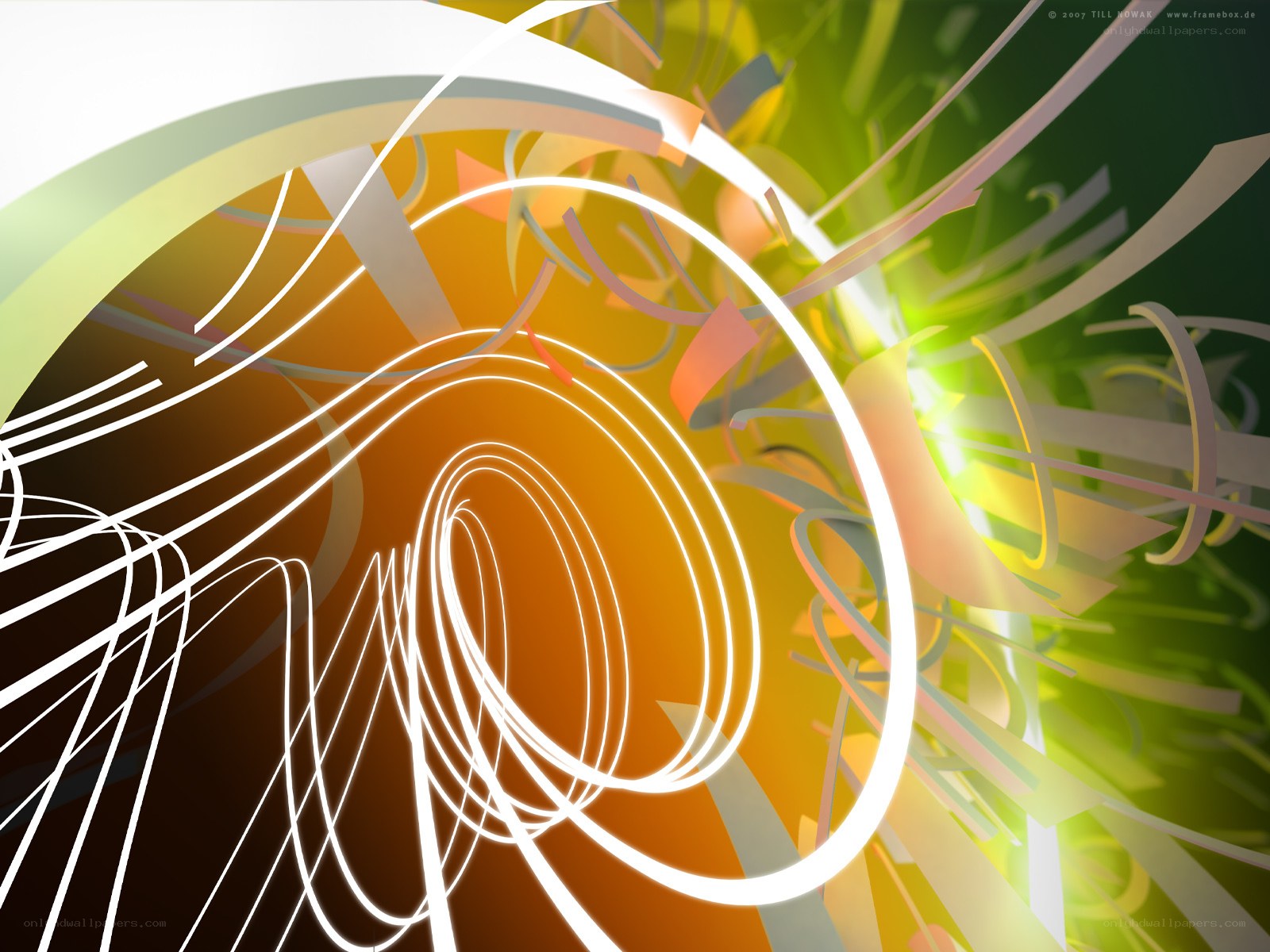 Abstract light swirls and lines