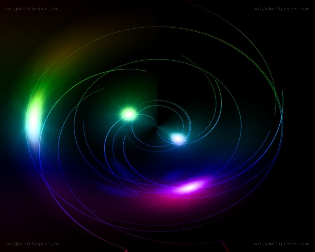 Abstract light swirls and orbits