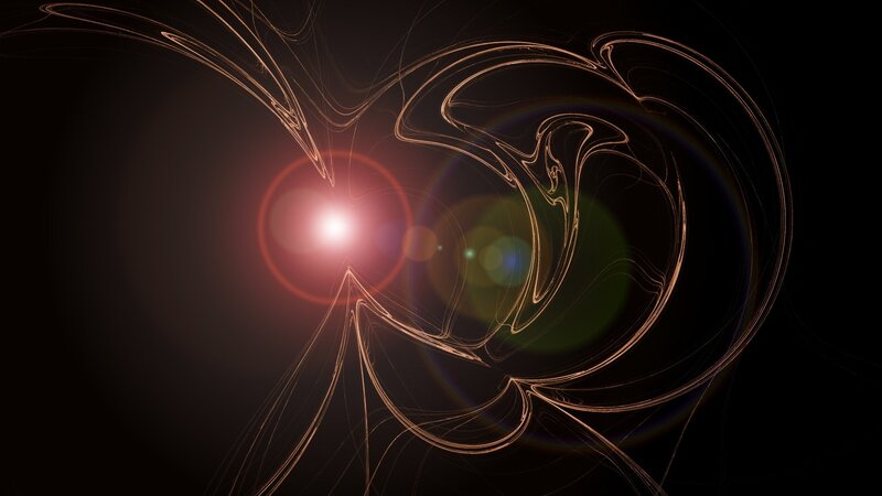 Abstract Light Swirls — Black, Dramatic, Digital Art, Light Flares