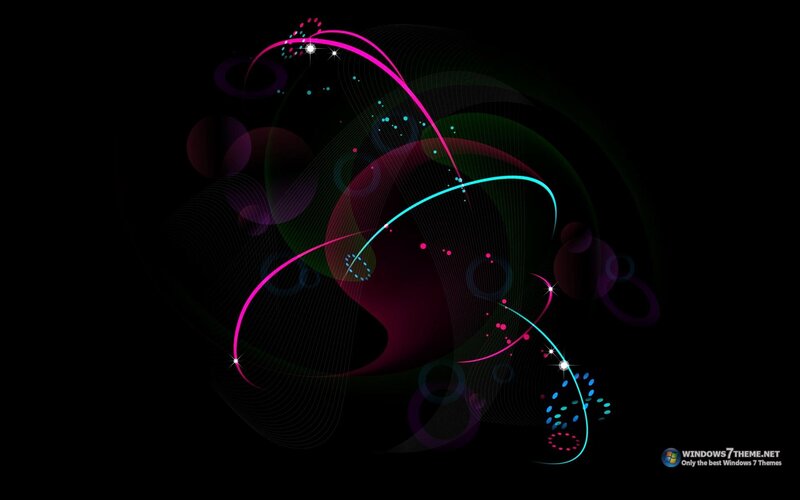 Abstract Light Swirls — Black, Dynamic, Digital Art, Circles, Lines, Dots