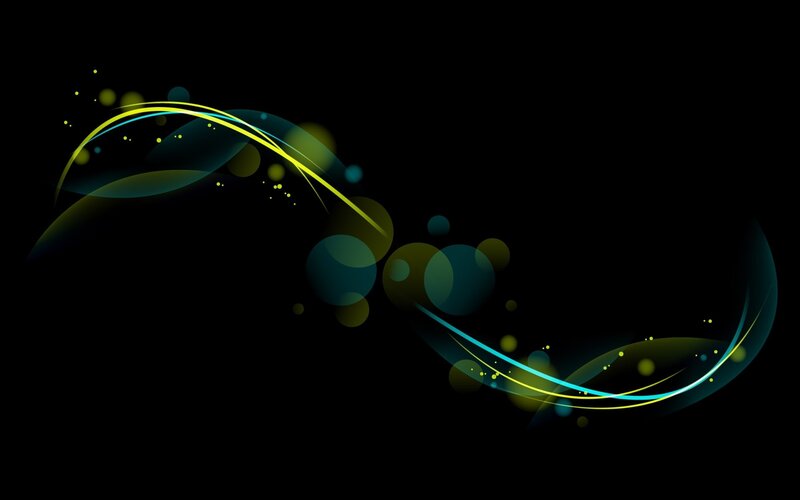 Abstract Light Swirls — Black, Dynamic, Digital Art, Circles, Lines, Particles