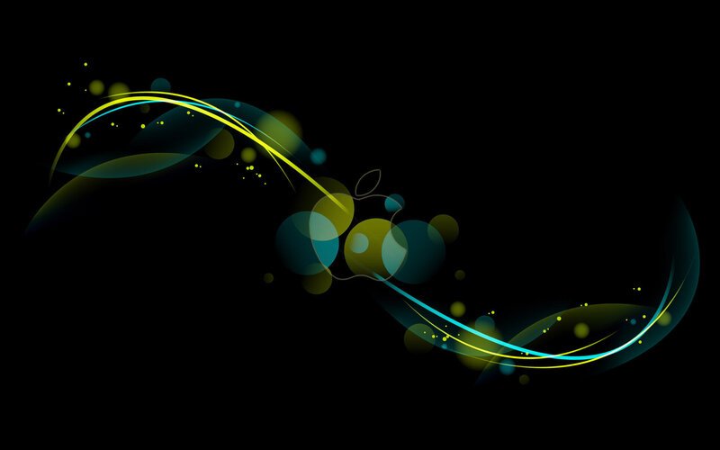 Abstract Light Swirls — Black, Dynamic, Digital Art, Light Trails, Circles