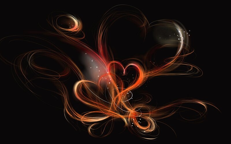 Abstract Light Swirls — Black, Dynamic, Digital Art, Light Trails