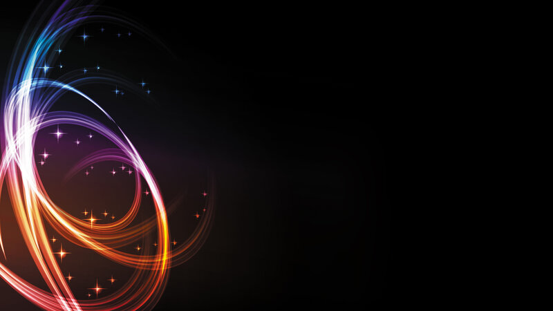 Abstract Light Swirls — Black, Dynamic, Digital Art, Stars