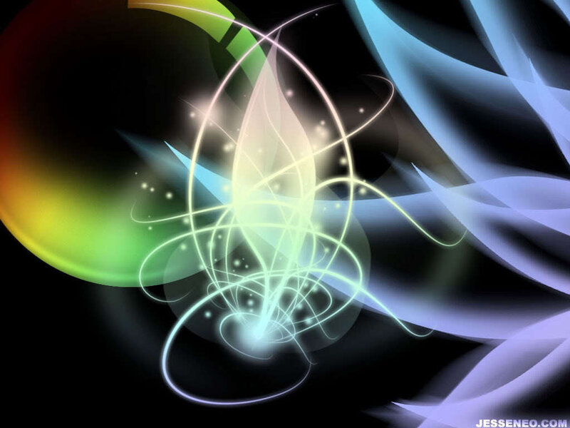 Abstract Light Swirls — Black, Dynamic, Digital Art