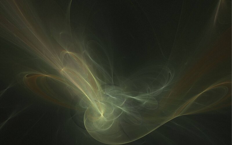 Abstract Light Swirls — Black, Ethereal, Digital Art, Dark Background, Yellow