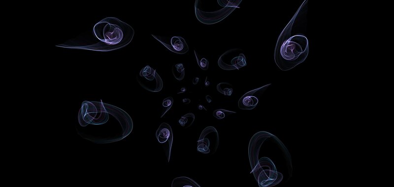 Abstract Light Swirls — Black, Ethereal, Digital Art